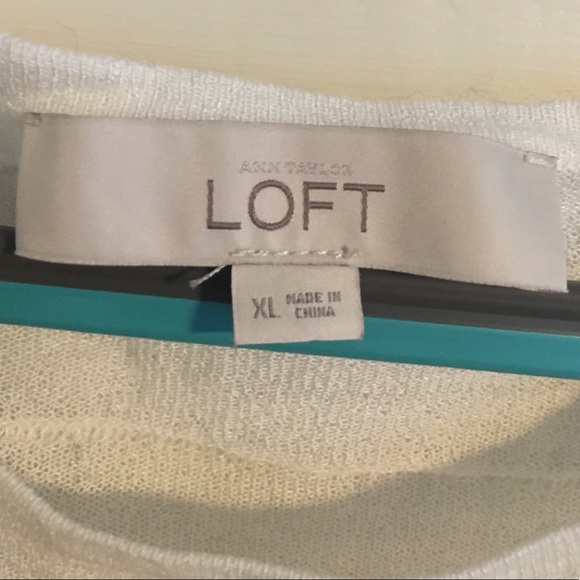 EUC Beachy White-Striped LOFT light sweater, XL - Picture 2 of 7